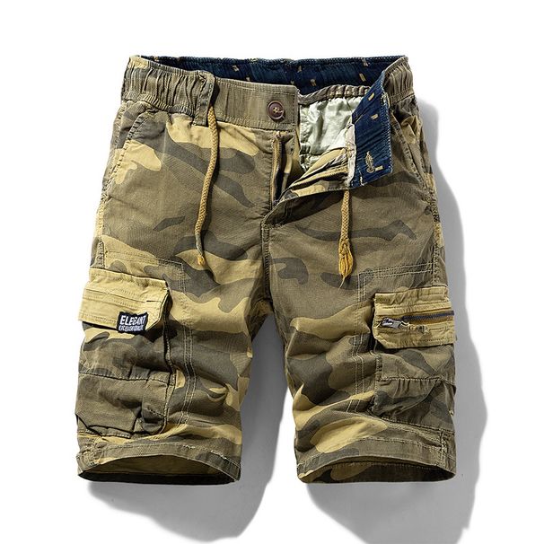 Men's Clothing Men's Summer New Camouflage Street Outdoor Workwear Shorts Elastic_mkmklike.com