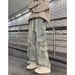 2026 Spring And Autumn New American High Street Tooling Jeans Men's Multi-Pocket Loose Straight Wide Leg Casual Pants_mkmklike.com