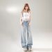 Women's Clothing Retro Low Waist Hot Girl Loose Wide Leg Pants All Match Spring And Summer Straight Jeans_mkmklike.com