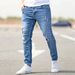 Slim Fit Trendy Skinny Jeans For Men Versatile Tight Pants_mkmklike.com
