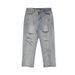 Men's Trendy Washed Distressed Ripped Jeans Loose Straight Leg High Street Style American Retro Frayed Hem_mkmklike.com