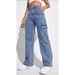 Utility Cargo Pants For Women – Oversized Streetwear Jeans With Multi-Pockets & Button Details_mkmklike.com