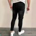 Slim Fit Distressed Denim Jeans For Men - Frayed Edges & Vintage Wash (Black/Blue, S-2XL)_mkmklike.com