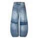 American Style Washed Bamboo Texture Deconstructed Scimitar Jeans Unisex Autumn New Loose Wide-Leg Casual Pants_mkmklike.com