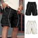 Solid color for men's trendy sports shorts, casual five point American multi pocket workwear pants_mkmklike.com