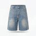 Men's American Style Rhinestone Denim Shorts Loose Fitting Frayed Hem Streetwear Shorts_mkmklike.com