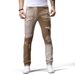 Men's Slim Fit Jeans – Trendy Khaki & Army Green Casual Pants, Comfortable Cotton Denim, Straight Leg Trousers For Everyday Wear_mkmklike.com