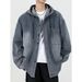 Youth Denim Jacket Men's Solid Color New Hooded Jacket Cardigan_mkmklike.com