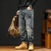 Men's Clothing Street Fashion Brand Loose Ripped Patch Jeans Men's Spring And Autumn New Retro Distressed Harem Tapered Trousers_mkmklike.com