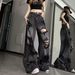 Hong Kong-style Ripped Jeans For Men And Women, High Street American Pear-shaped Figure, European Goods, Wide-leg Long Pants_mkmklike.com