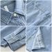 Denim Retro Long Sleeved Shirt For Men, Fashionable And Versatile, Artistic And Casual Loose Top_mkmklike.com