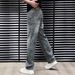 Men's Clothing Trendy All Over Print Loose Fitting Wide Leg Jeans Fashionable Comfortable Casual Straight Leg Pants American High Street Versatile_mkmklike.com