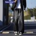 Washed Denim Jeans – Vintage Fade Straight Leg Pants For Men, Relaxed Fit With Drawstring Waist (Retro Blue/Black Grey/Smoke Grey)_mkmklike.com