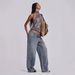 Women's High Waist Straight Leg Jeans Rivet Design Hot Fix Rhinestone European American Style Loose Trousers Trendy Retro_mkmklike.com