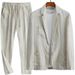 Men's Clothing 2026 New Simple Casual Linen Suit For Men Spring And Summer Thin Style Youth Korean Style Fashion Summer Loose Handsome Two-Piece Suit_mkmklike.com