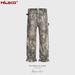Men's Clothing Men's And Women's Full Version Of Tree Branch Camouflage Trousers Unisex High Street Straight Leg Distressed Faded Jeans Trend_mkmklike.com