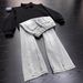 Men's Slim Fit Curved Blade Jeans Trendy High Street Retro Style Versatile Semi Elastic Waist Trousers_mkmklike.com