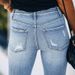 Women's Denim Slim Ripped High Stretch Denim Pants_mkmklike.com