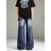 Men's Spring/Autumn Flared Jeans, Washed, Versatile, Casual, Trendy, Cool, Retro, Floor Length Pants For Students And Teenagers_mkmklike.com