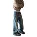 Men's Clothing Retro Washed Old Niche Printed Jeans Men's Spring New Loose Design Straight Pants_mkmklike.com