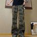 Men's & Women's Camo Cargo Pants, Slim-Fit Straight-Leg Trousers With Utility Pockets, Streetwear High-Waisted Cleanfit Style_mkmklike.com