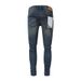 Men's Distressed Skinny Jeans - Vintage Blue Washed Stretch Denim Pants With Knee Slits & Strategic Fading, Slim Fit Streetwear Essential_mkmklike.com