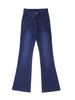 High Waisted Cross Strap Flared Jeans Dark Blue Slimming Wide Leg Women's Stylish Denim Flared Pants_mkmklike.com