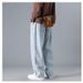 Foreign Trade Washed Retro Spring And Autumn Jeans Men's High Street Straight Pants Trendy Brand Large Size Loose Wide-leg Trousers_mkmklike.com