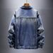Loom Men's 2025 New Trend Loose Workwear European And American Street Retro Denim Jacket Spring Autumn_mkmklike.com