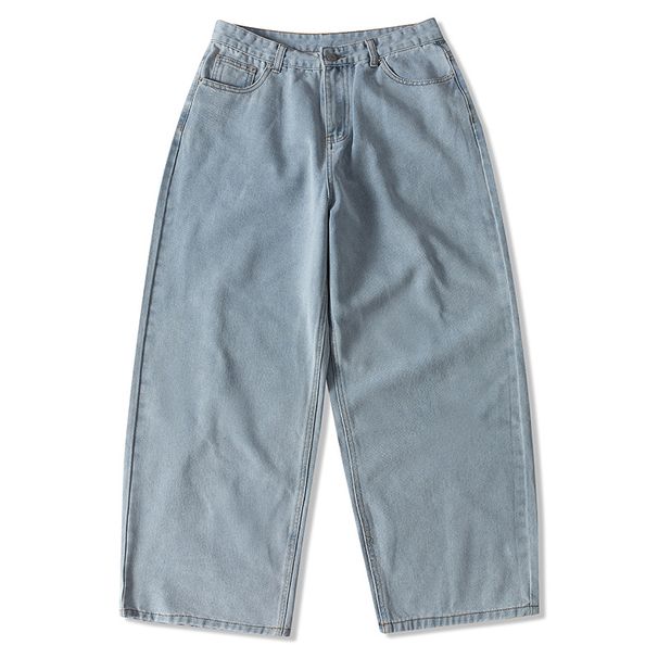 Men's Clothing High Quality American Retro Jeans Men's New High Street Washed Loose Wide Leg Pants Japanese Casual Pants_mkmklike.com