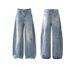 Hong Kong-style Retro Wide-leg Curved Knife Jeans For Men And Women, Spring/autumn New Casual Versatile Relaxed Banana Pants For Men_mkmklike.com