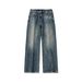 Men's Washed Straight Jeans | High-Street Style | Vintage-Inspired Distressed Denim Pants For Casual & Urban Wear_mkmklike.com