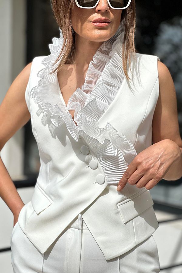 Women's Clothing spring and summer new fashion sleeveless trousers suit INS casual pocket vest two piece suit for women_mkmklike.com