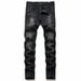 Pure Jeans From Europe And America, New Cross-Border Elastic Black Pants, Slim Fit Ripped Men's Jeans, Unique Trendy Pants_mkmklike.com
