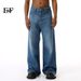 EF JEANS | 2024 New High Street Retro Old Wide Leg Pants Mopping Jeans Tide Straight Loose Dark Blue_mkmklike.com