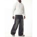 Men's Trendy Wide Leg Jeans Street Style Loose Fit Curved Hem Floor Length Jeans_mkmklike.com