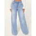 Women's High-Waisted Wide-Leg Jeans - Drawstring Waist Comfortable Denim Pants (S-XXL, Light Blue, Relaxed Fit & Stretch Fabric)_mkmklike.com