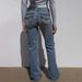 Women's Flared Stretch Jeans – Vintage Washed Denim Pants With Low-Rise Fit & Functional Pockets ( Light Blue/Y2K Revival Style)_mkmklike.com