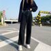 Women's Clothing High Waist Black Loose Wide Leg Jeans For Women Drape Slim Straight Daddy Pants_mkmklike.com