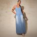 K Large Size Women's New Denim Camisole Long Dress_mkmklike.com