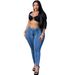 Women's Washed Denim Jeans Street Fashion Casual Stretch Trousers Style Similar Clothing_mkmklike.com
