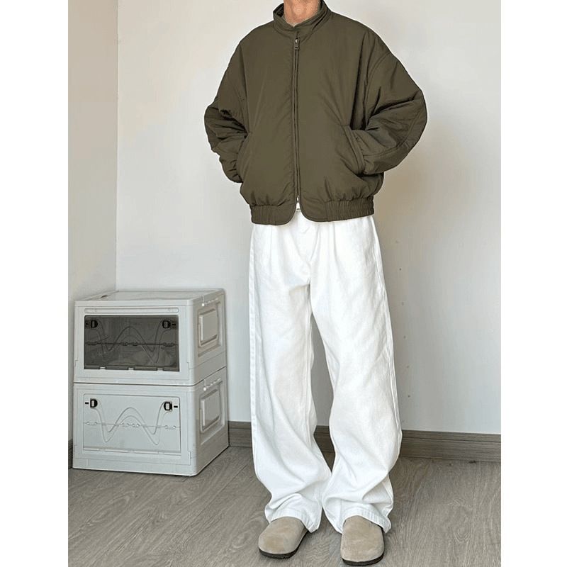 Nordmann European And American Style White Jeans For Men New Loose Straight Casual High Street Versatile Stylish Long Pants_mkmklike.com
