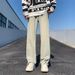 Nordmann European And American Style Vibe High Street Design Sense Niche Long Pants Ins Trend Brand Loose Straight Yellow Mud_mkmklike.com