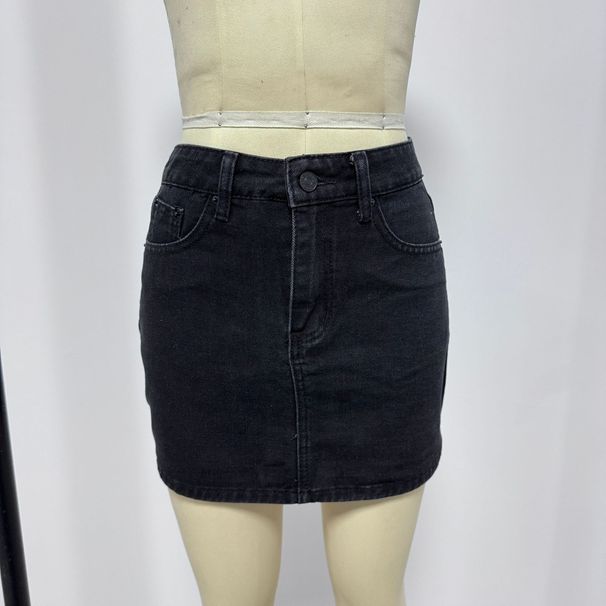 K Fashionable Slim Fit Casual Stretch Denim Short Skirt For Women_mkmklike.com