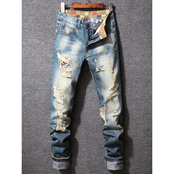 Fit Straight Pants Niche New Sense Sub-design Denim Trousers Men's Autumn High Street Retro American Style_mkmklike.com