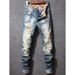 Fit Straight Pants Niche New Sense Sub-design Denim Trousers Men's Autumn High Street Retro American Style_mkmklike.com