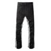 Men Boot Cut Denim Jeans Fringe Release Hem Spliced Black Pants Non Stretch Flared Trousers_mkmklike.com