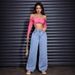 Women's Clothing High Waist Straight Leg Jeans - Butterfly Detail Washed Denim Pants For Casual & Streetwear_mkmklike.com