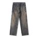 Suitable For All Seasons High Street Style Split Ripped Jeans For Men, Unique Design, Niche Trend Brand, Slim Fit Zipper Pants, Ins_mkmklike.com