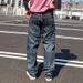 Men's Clothing Casual Washed Distressed Multi Pocket Autumn Long Pants Men's Loose Straight Leg Heavyweight Functional Jeans_mkmklike.com